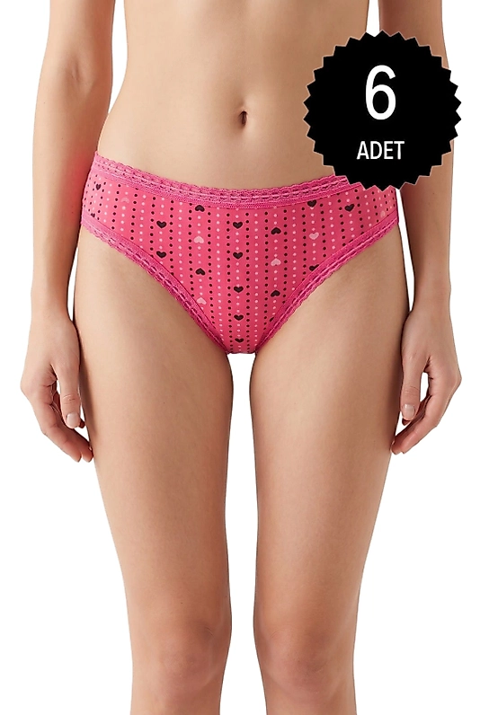 Gümüş 6042 Likralı Petek Bikini Karışık 6'lı Paket
