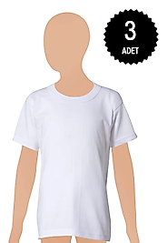 Gümüş 3022 Erkek Çocuk Penye Sıfır Yaka Atlet 3 lü Paket