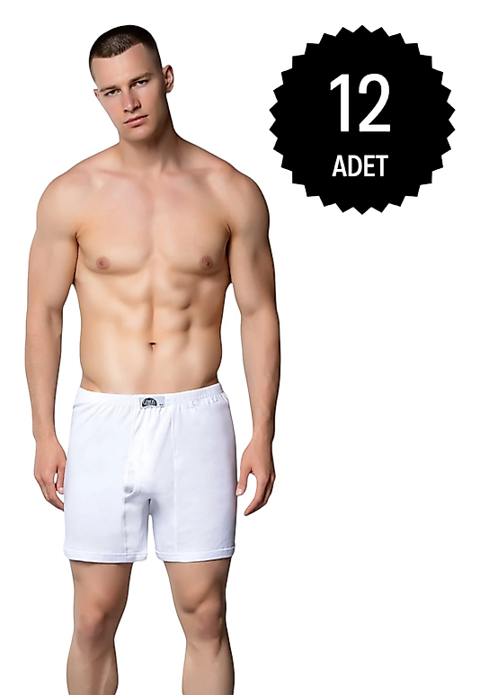 Gümüş 3057 Erkek Ribana (Likralı) Arjantin (Paçalı) Külot Beyaz 12 li Paket