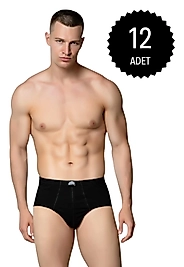 Gümüş 4014 Erkek Penye Kom Slip Külot Siyah 12 li Paket