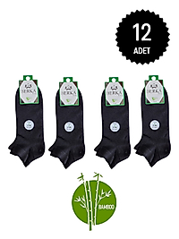 Berka Garson Bambu Patik Çorap Siyah 12'li Paket 36-40