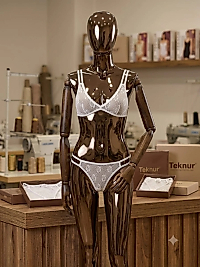Teknur 7816 Masum Beyaz Çift Askılı Dantel Bralet İkili Takım