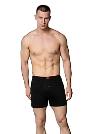 Gümüş 4020 Erkek Penye Havlu Bel Düz Boxer Siyah