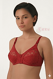 Ebru Kadın Telsiz Dantelli Toparlayıcı Sütyen Bordo