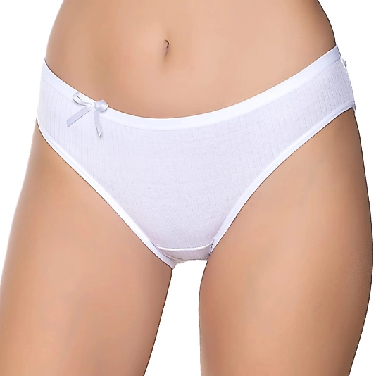 Gümüş 6095 Kadın Ribana İnce Bel Çizgili Bikini Külot Karışık 6 lı Paket