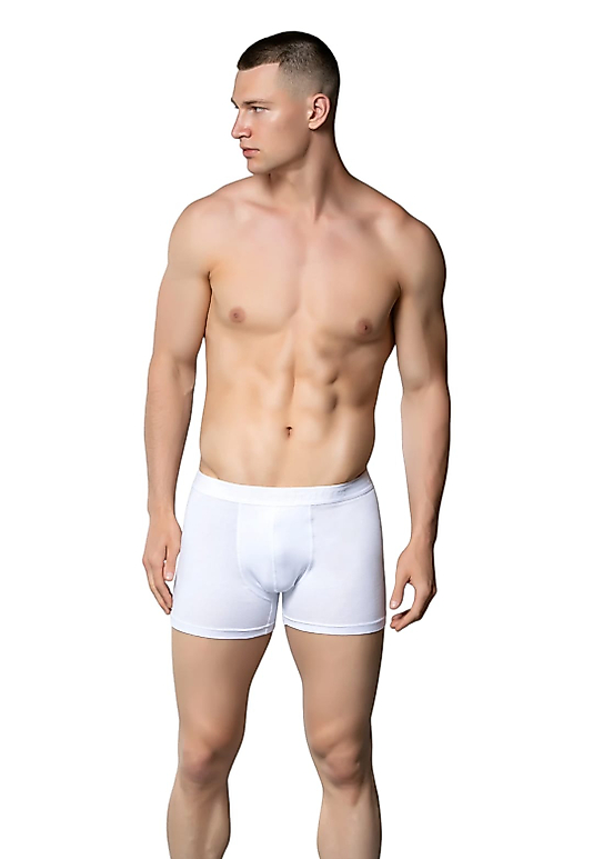 Gümüş 4018 Erkek Likralı Boxer Beyaz