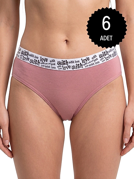 Dondeza 158 Kemer Lastik Likralı Pamuk Bikini Karışık 6'lı Paket