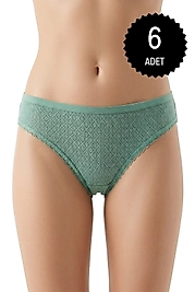 Gümüş 6092 Jakarlı Küp Desenli Bikini Karışık 6'lı Paket
