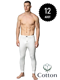 Gümüş İç Giyim 4017 Erkek İnterlok Pijama Alt Ekru 12 li Paket