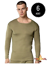 Gümüş İç Giyim 4054 Erkek Termal Fanila Yeşil 3 lü Paket