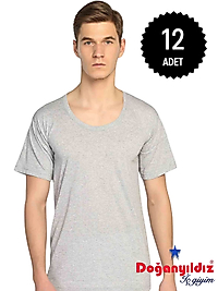 Doğan Yıldız 1152 Penye Erkek Bisiklet Yaka Kollu Atlet Gri 12 li Paket