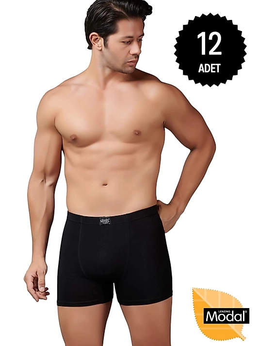 Gümüş İç Giyim 7009 Modal Elastan Boxer 12 li Paket