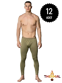 Gümüş İç Giyim 4055 Erkek Termal Tayt Yeşil 12 li Paket
