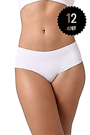 Gümüş 3076 Kadın Lazer Kesim Dikişsiz Görünmez Bato Külot 12'li Paket