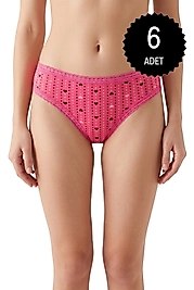 Gümüş 6042 Likralı Petek Bikini Karışık 6'lı Paket