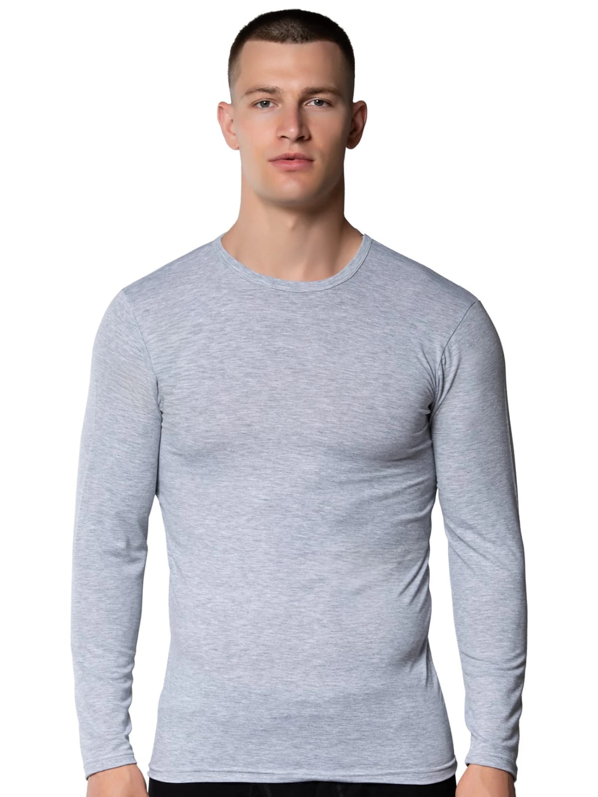 Gümüş 4022 Erkek Likralı Uzun Kol Fanila Atlet Gri