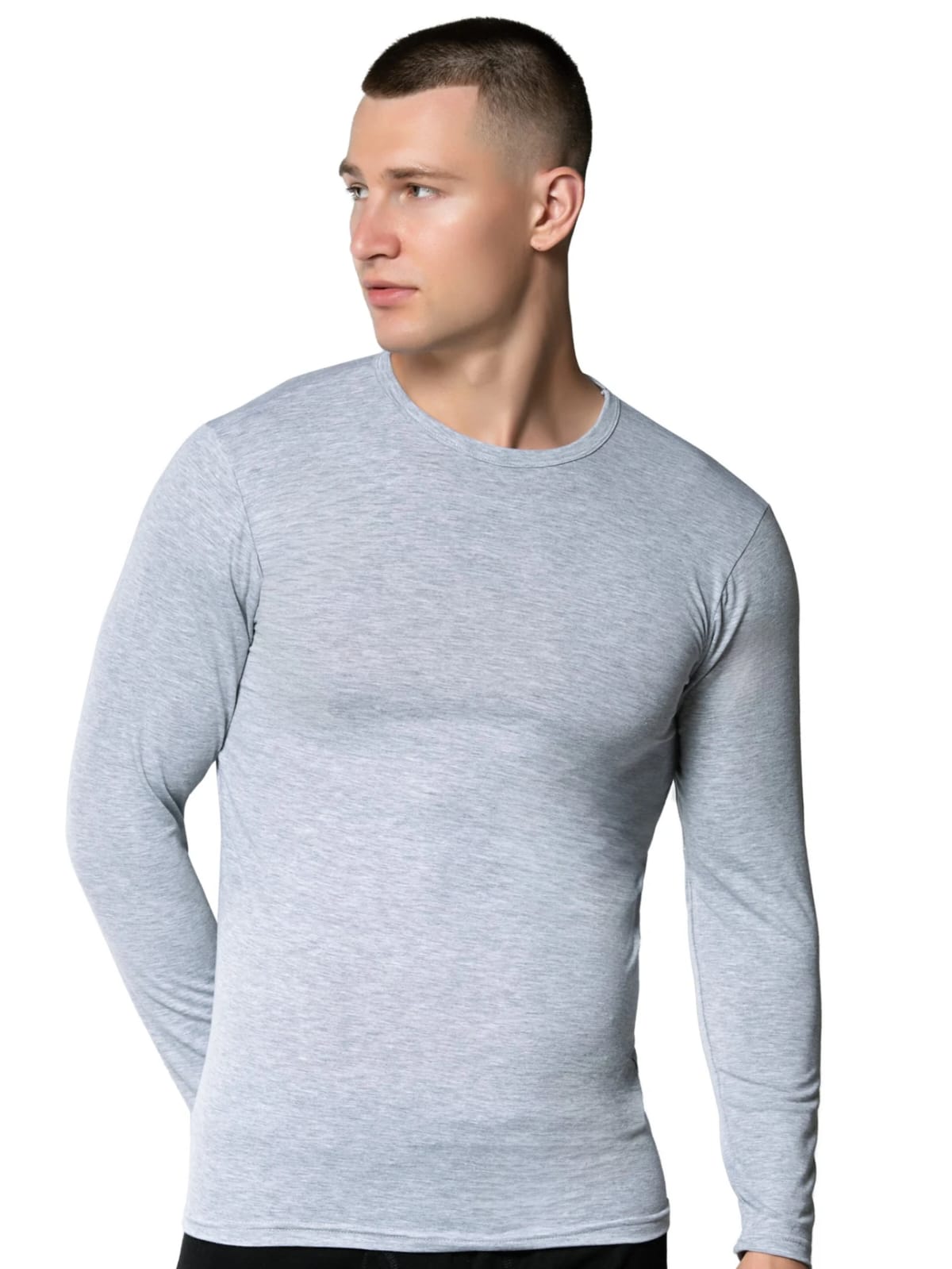 Gümüş 4022 Erkek Likralı Uzun Kol Fanila Atlet Gri 12 lİ Paket