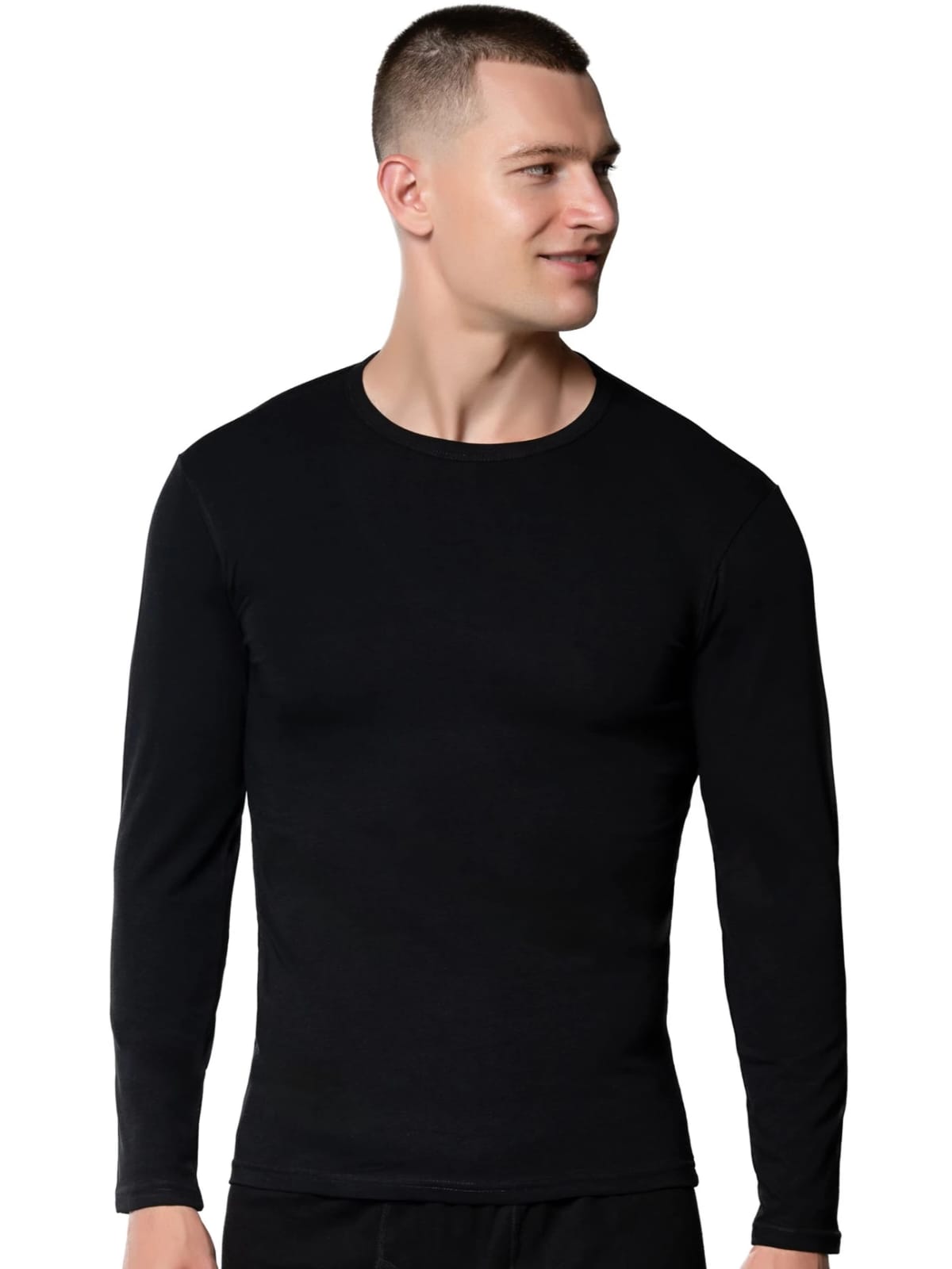 Gümüş 4022 Erkek Likralı Uzun Kol Fanila Atlet Siyah