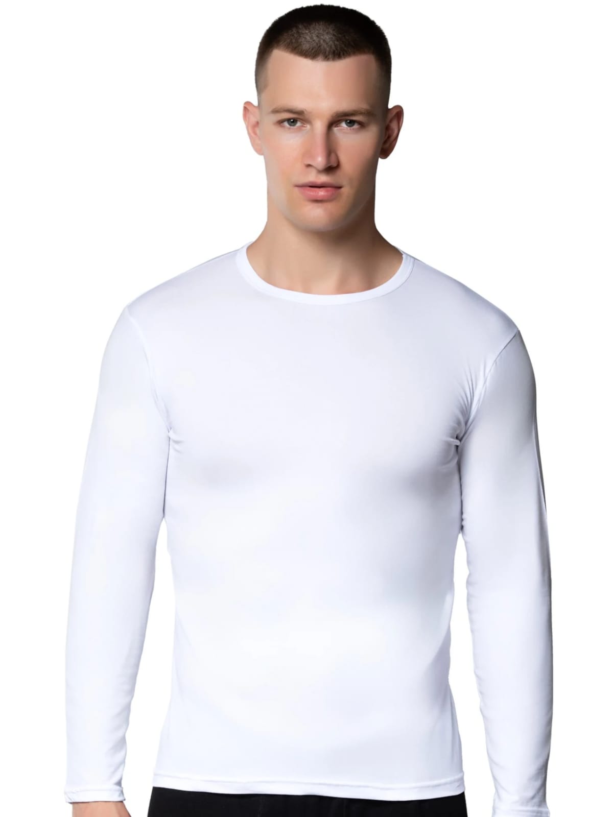 Gümüş 4022 Erkek Likralı Uzun Kol Fanila Atlet Beyaz