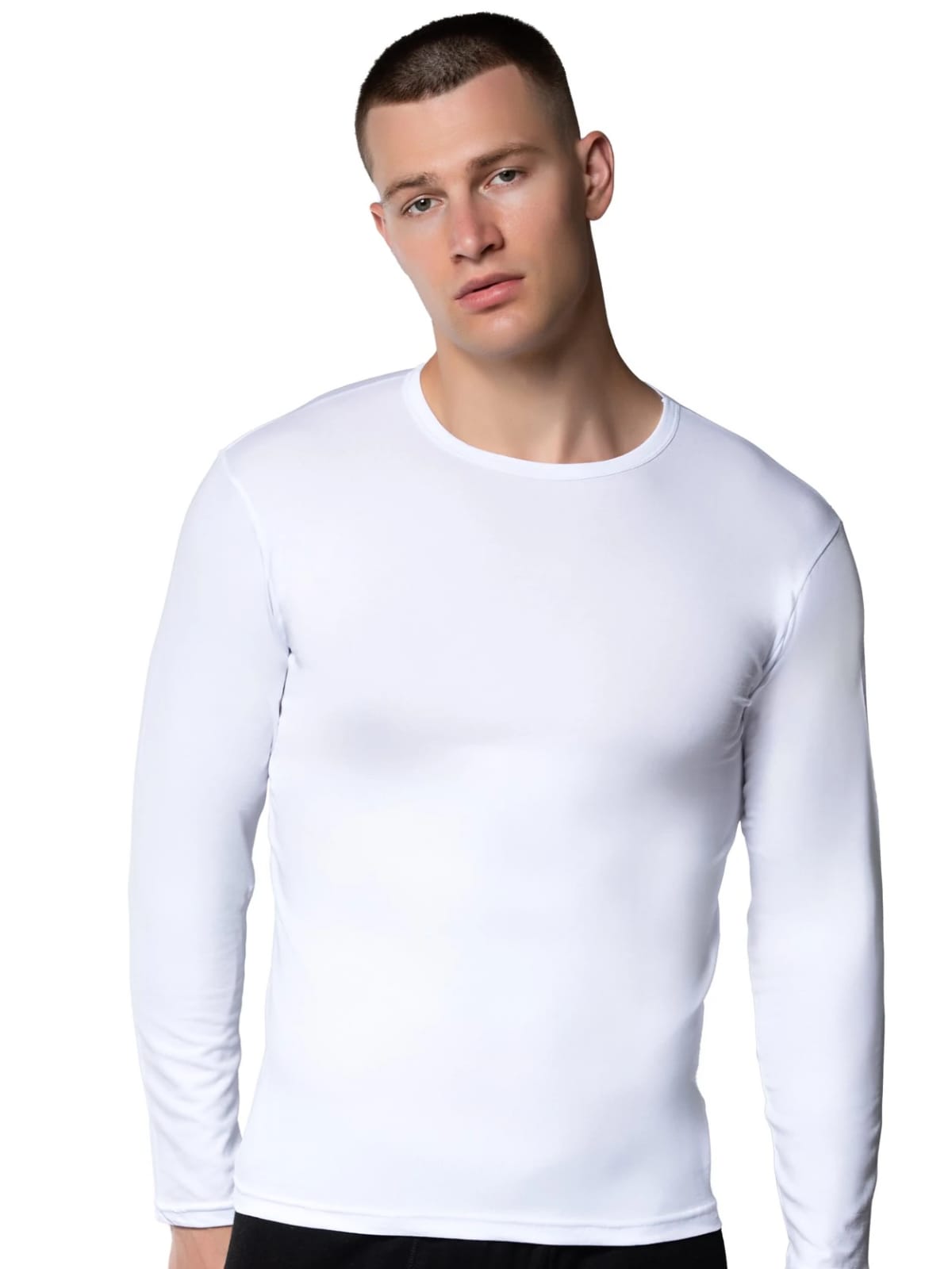 Gümüş 4022 Erkek Likralı Uzun Kol Fanila Atlet Beyaz 12 li Paket