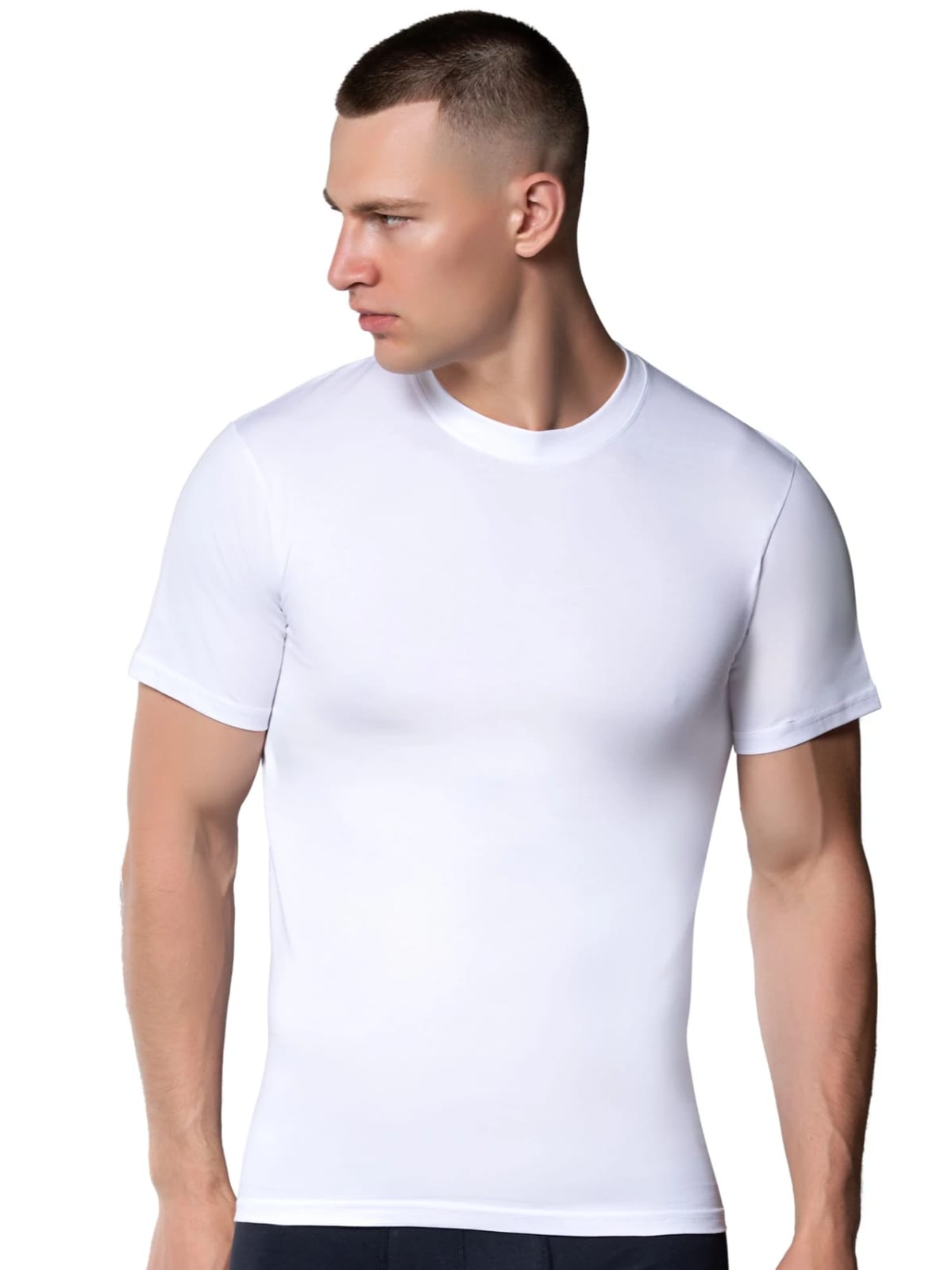 Gümüş 3005 Erkek Sıfır Yaka Atlet Beyaz