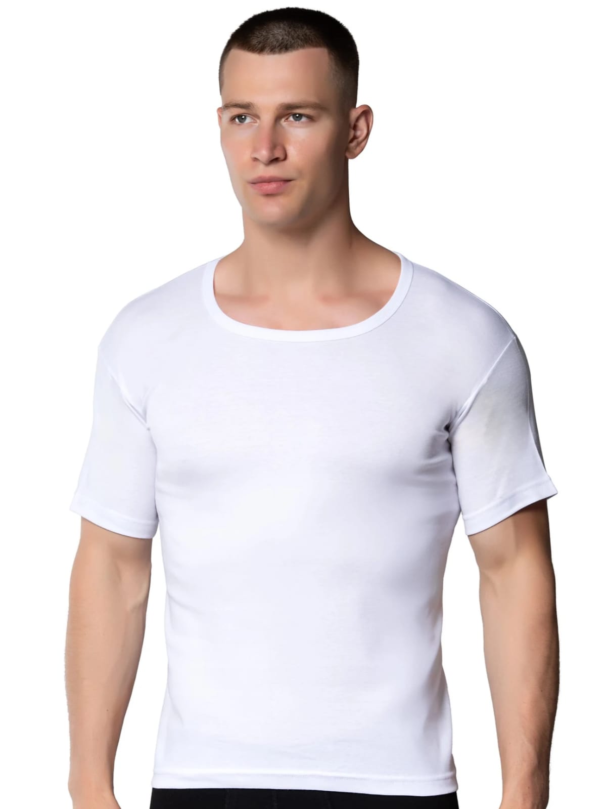 Gümüş 3004 Erkek Ribana Bisiklet Yaka Atlet Beyaz 3 lü Paket