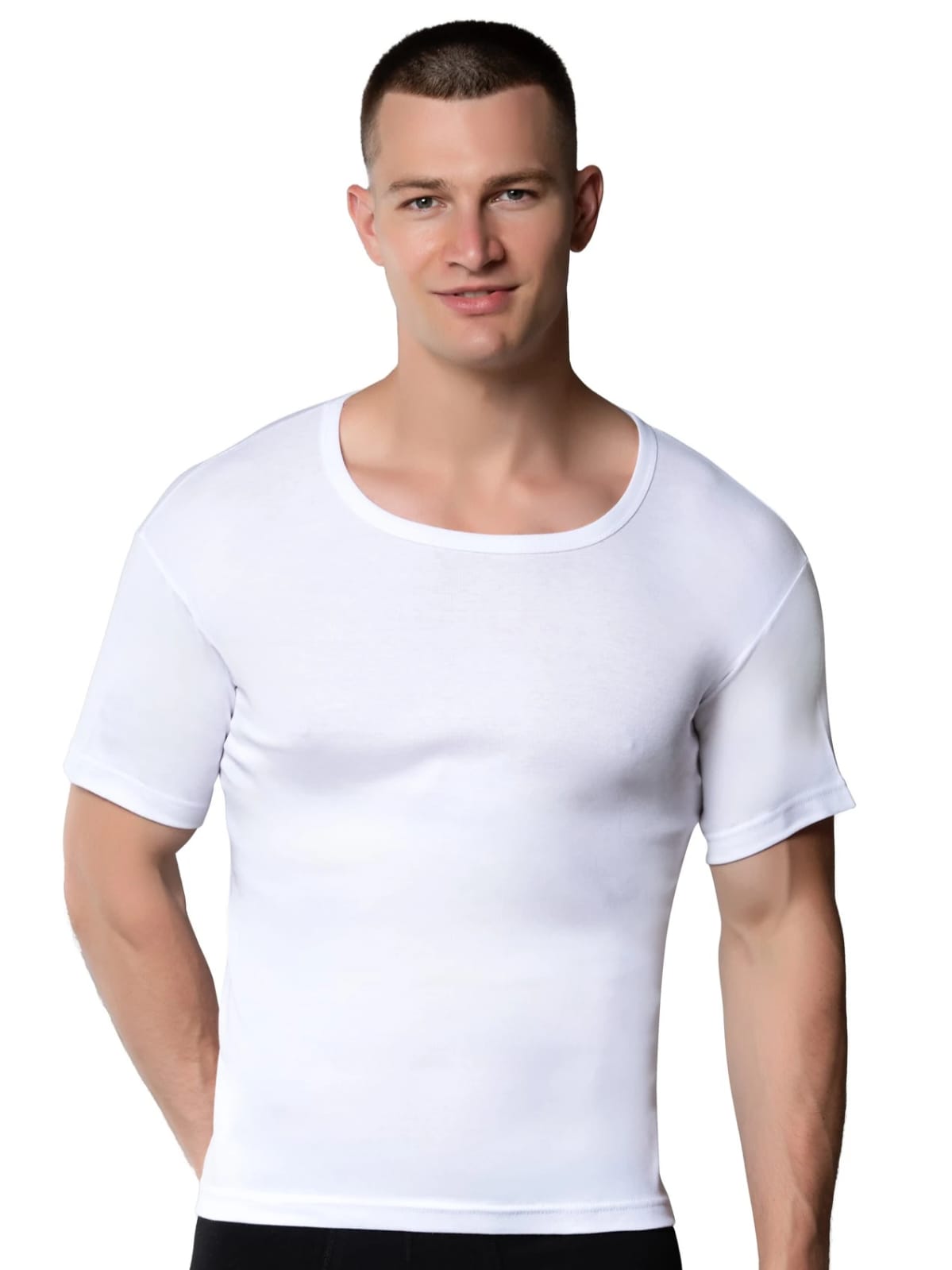 Gümüş 3004 Erkek Ribana Bisiklet Yaka Atlet Beyaz 6 lı Paket