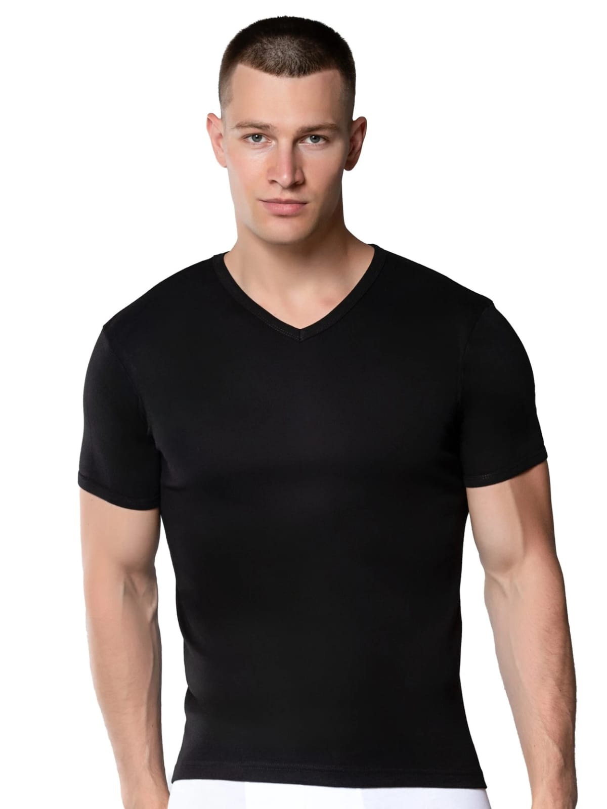 Gümüş 4051 Erkek V Yaka Spor Kollu Fanila Siyah