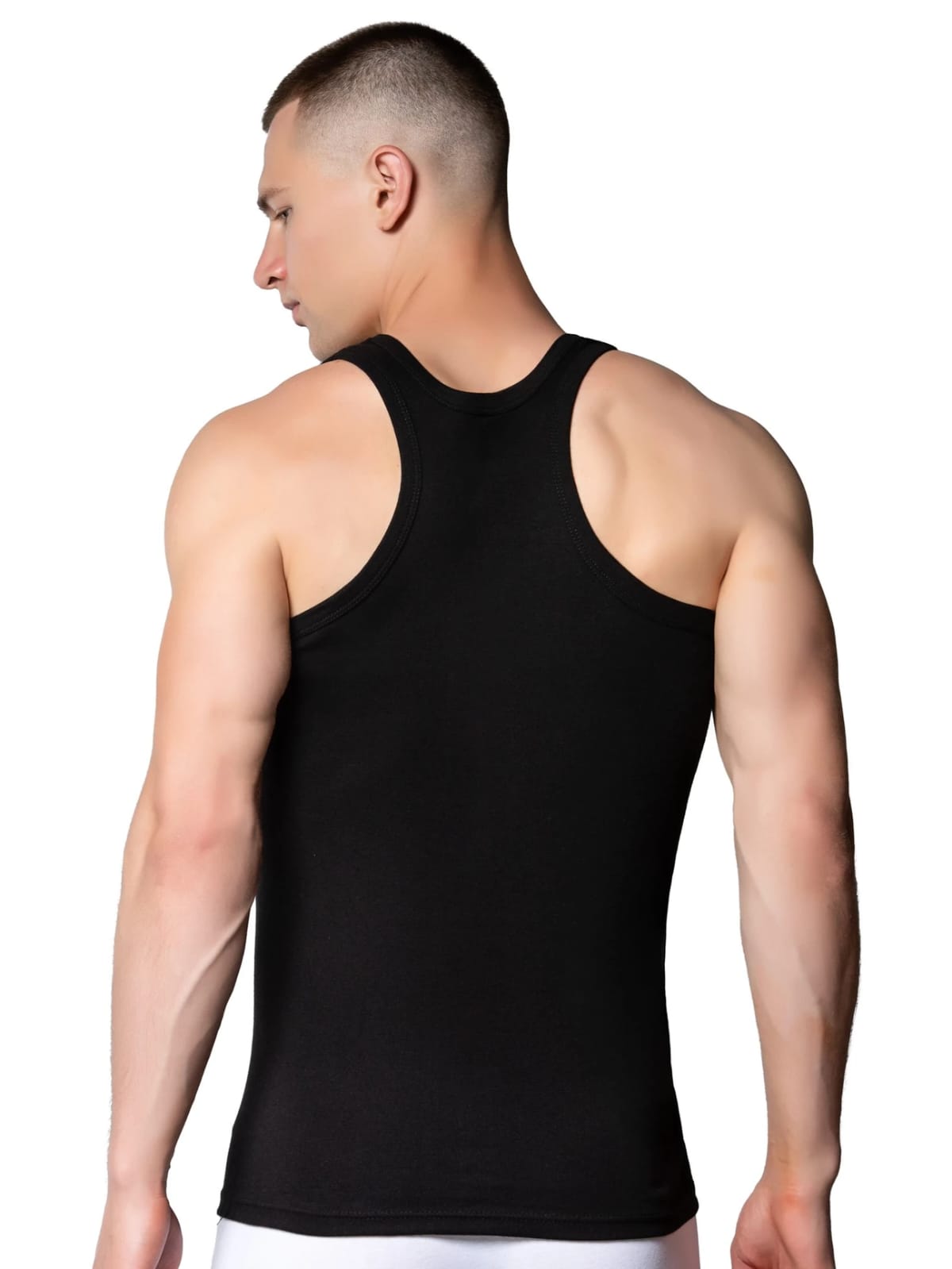 Gümüş 4019 Ribana (likralı) Erkek Arkası Çapraz Atlet Siyah 6 lı Paket