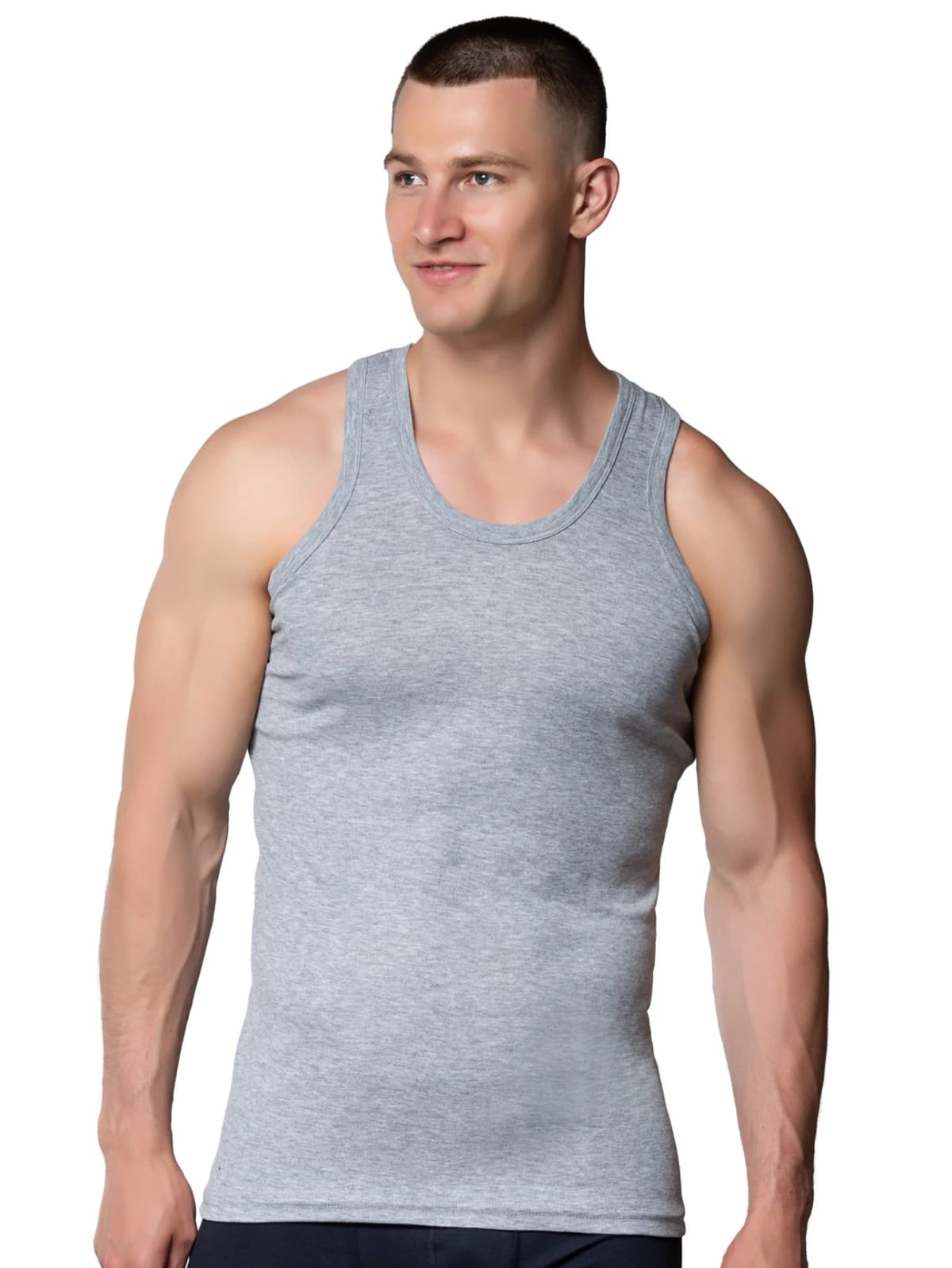 Gümüş 4004 Ribana (likralı) Erkek Askılı Atlet Gri 3 lü Paket