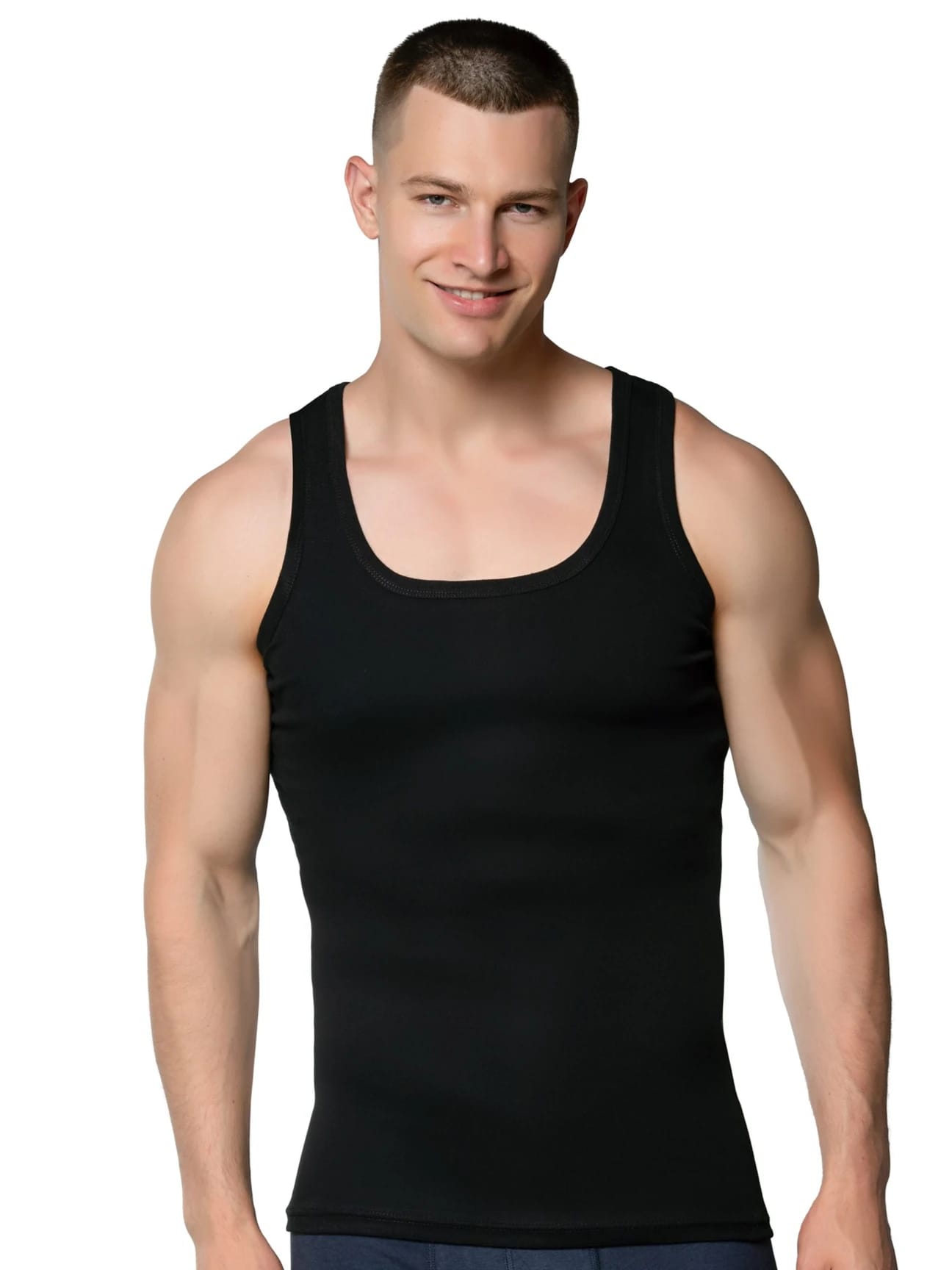 Gümüş 4004 Ribana (likralı) Erkek Askılı Atlet Siyah