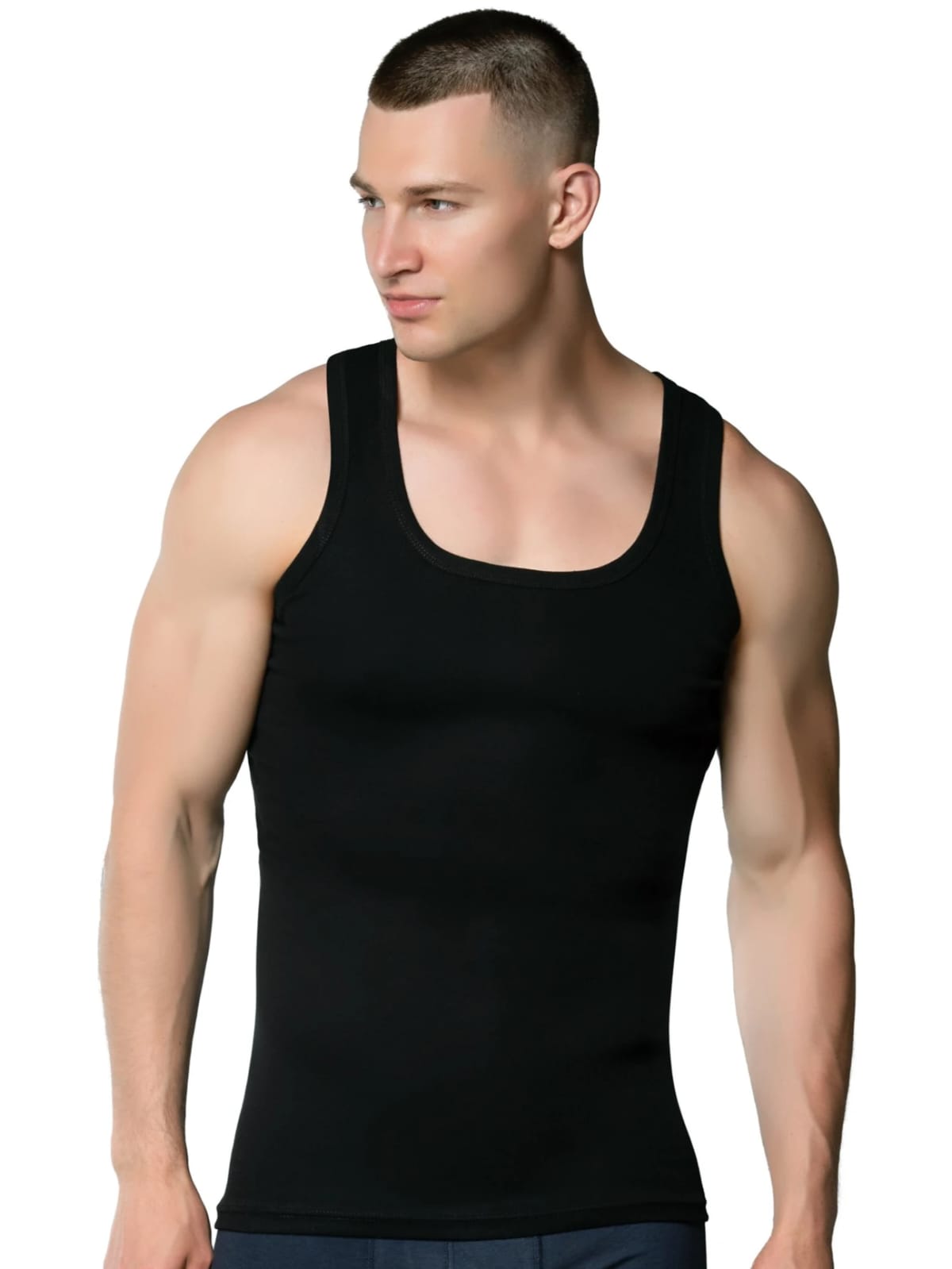 Gümüş 4004 Ribana (likralı) Erkek Askılı Atlet Siyah 3 lü Paket