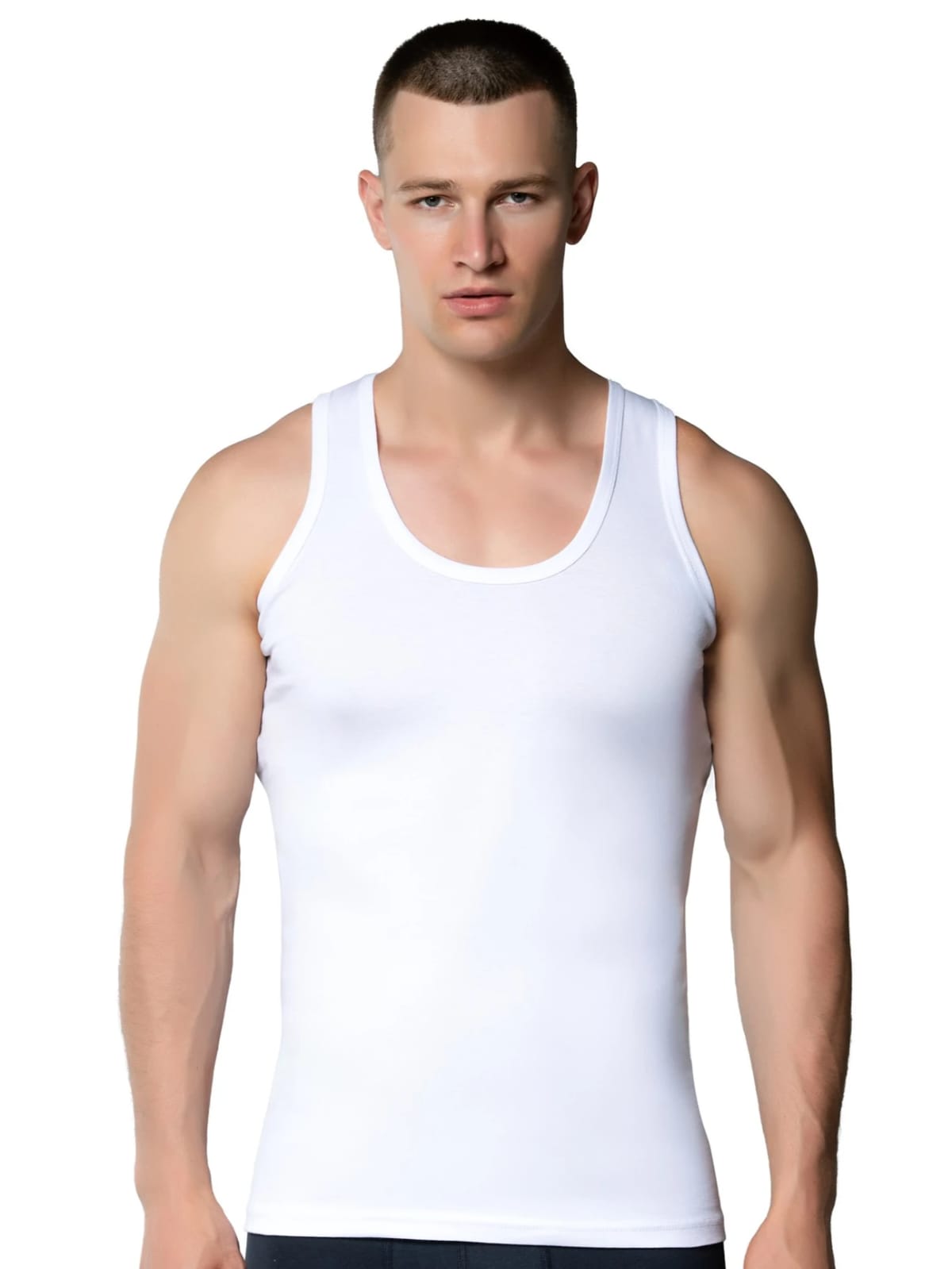 Gümüş 3002 Ribana (likralı) Erkek Askılı Atlet Beyaz