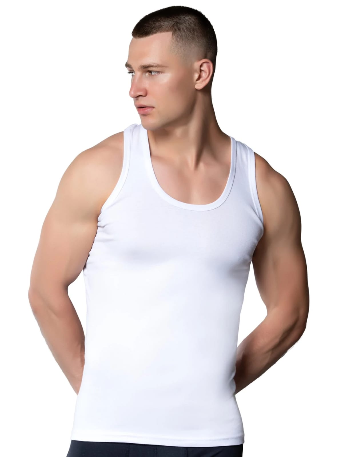 Gümüş 3002 Ribana (likralı) Erkek Askılı Atlet Beyaz 12 li Paket