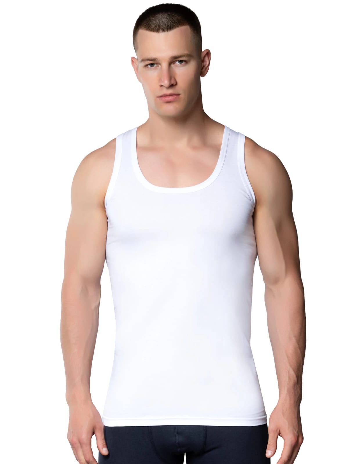 Gümüş 3001 Erkek Penye Askılı Atlet Beyaz