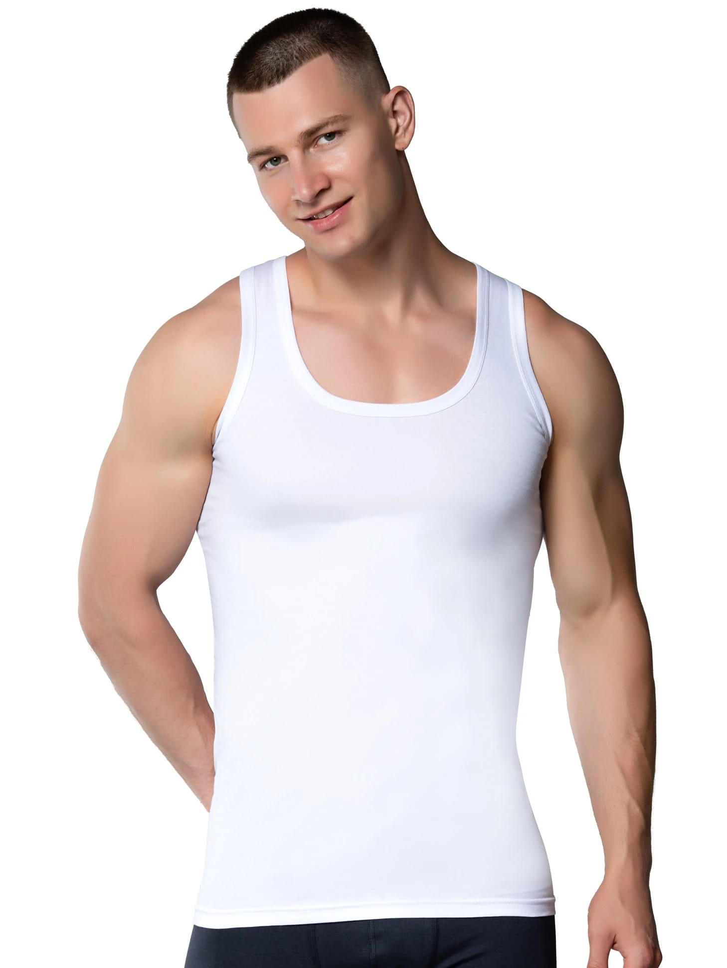 Gümüş 3001 Erkek Penye Askılı Atlet Beyaz 6 lı Paket