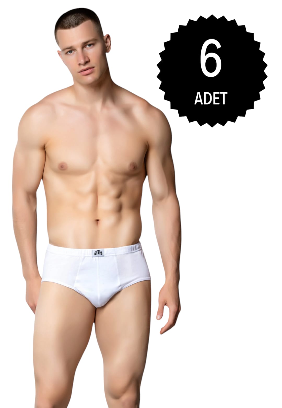 Gümüş 3006 Erkek Penye Kom Slip Külot Beyaz 6 lı Paket