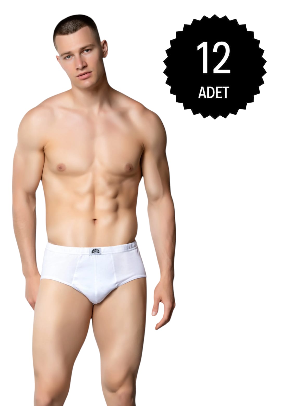 Gümüş 3006 Erkek Penye Kom Slip Külot Beyaz 12 li Paket