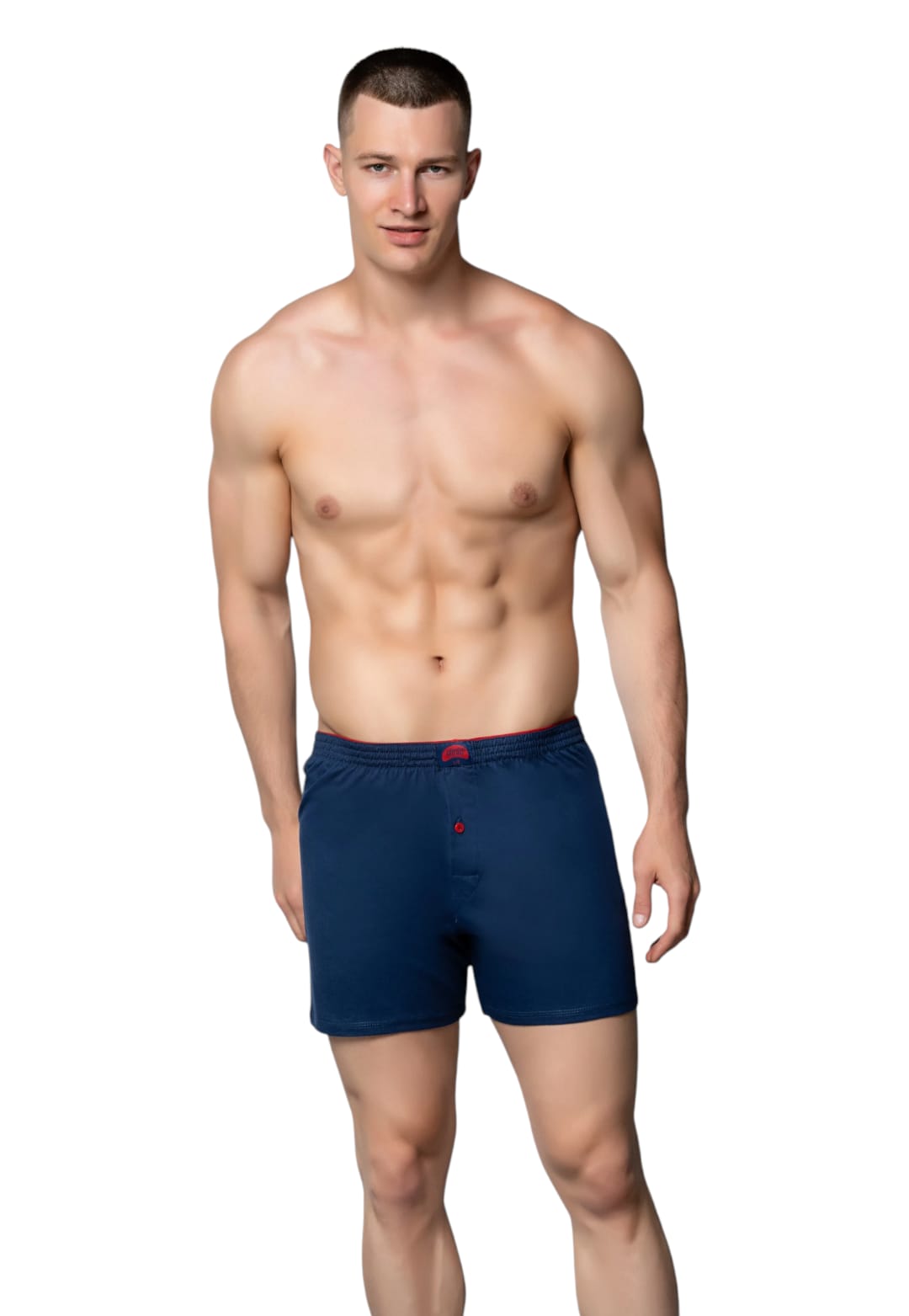 Gümüş 4020 Erkek Penye Havlu Bel Düz Boxer Lacivert 12 li Paket