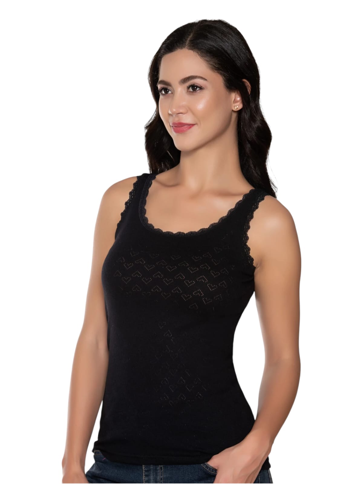 Gümüş 3081 Kadın Jakarlı Geniş Askı Atlet Siyah 3 lü Paket