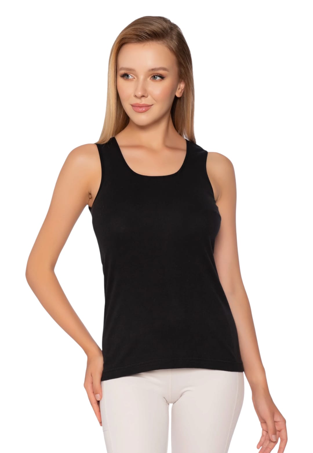 Gümüş 4024 Ribana Geniş Askı Düz Biye Atlet Siyah 3 lü Paket