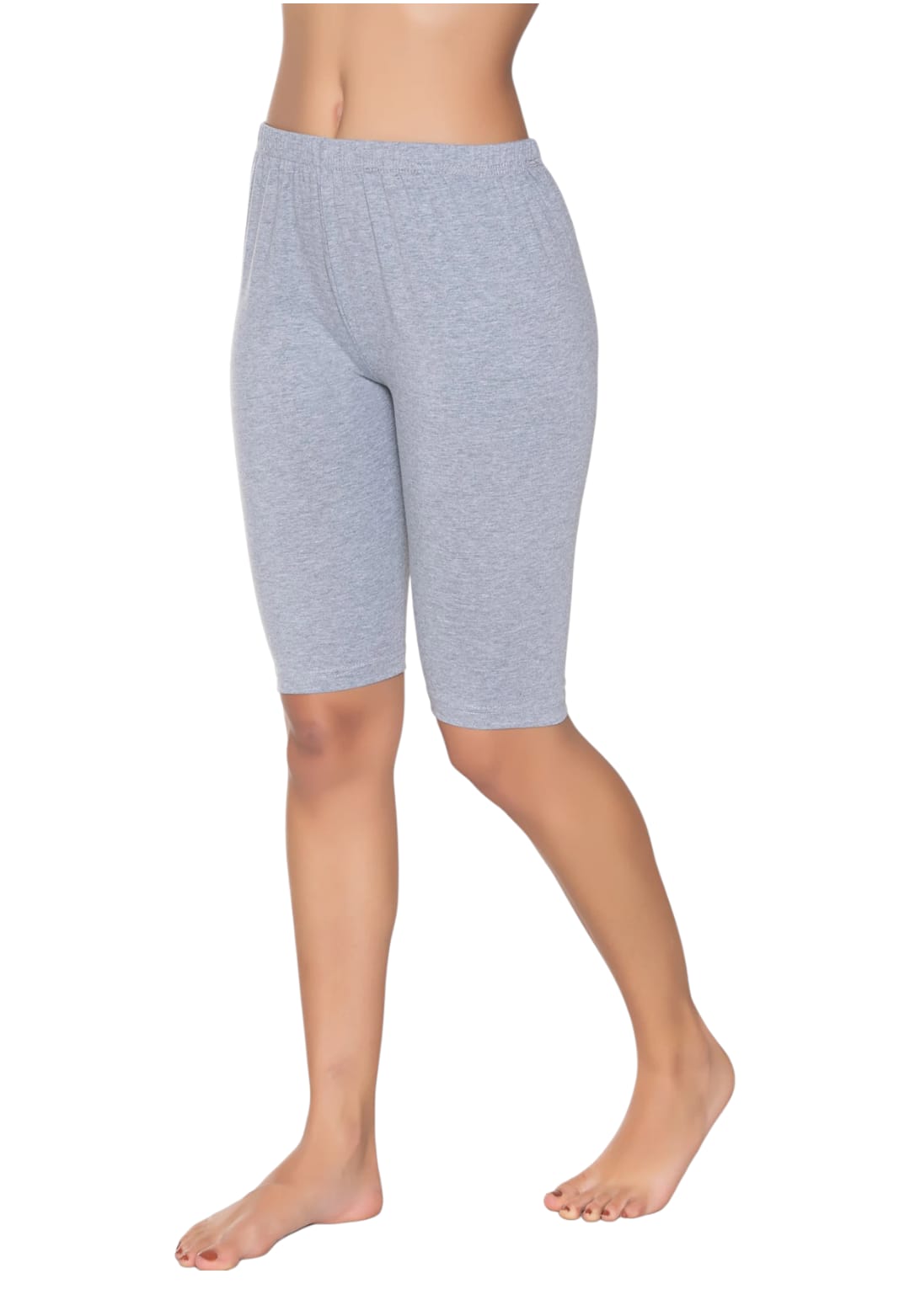 Gümüş 4032 Kadın Likralı Kısa Tayt Gri 3 lü Paket