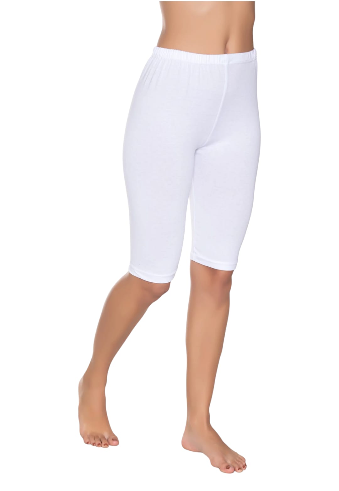 Gümüş 4032 Kadın Likralı Kısa Tayt Beyaz