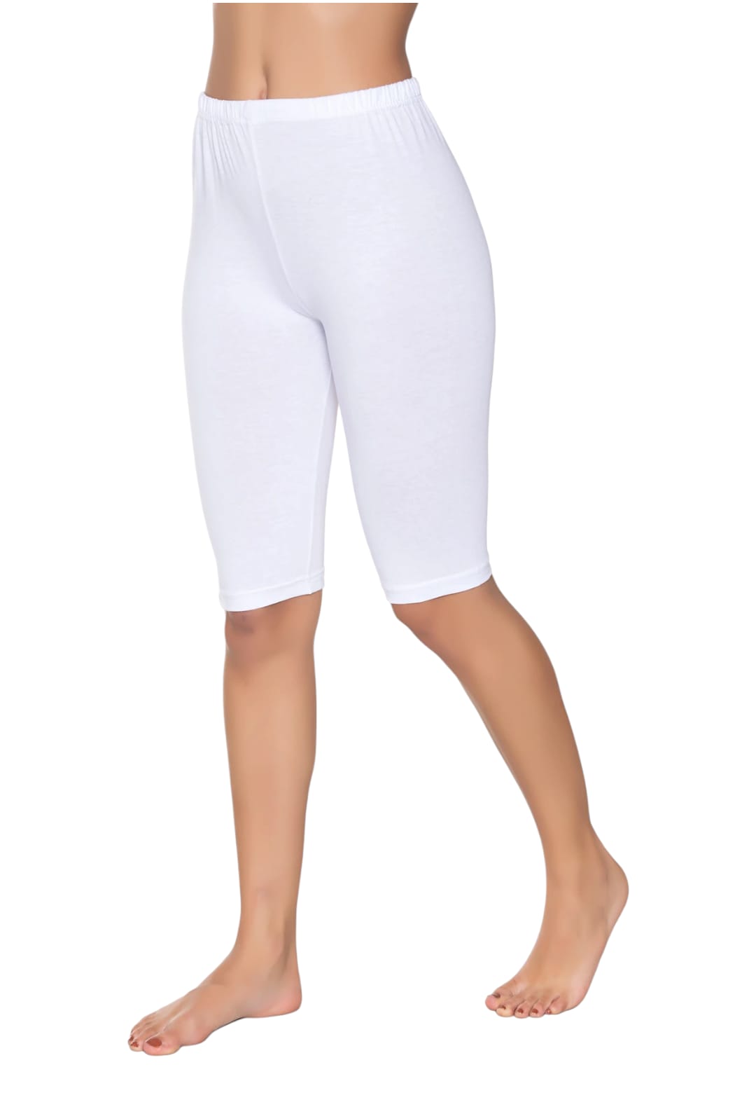 Gümüş 4032 Kadın Likralı Kısa Tayt Beyaz 12 li Paket