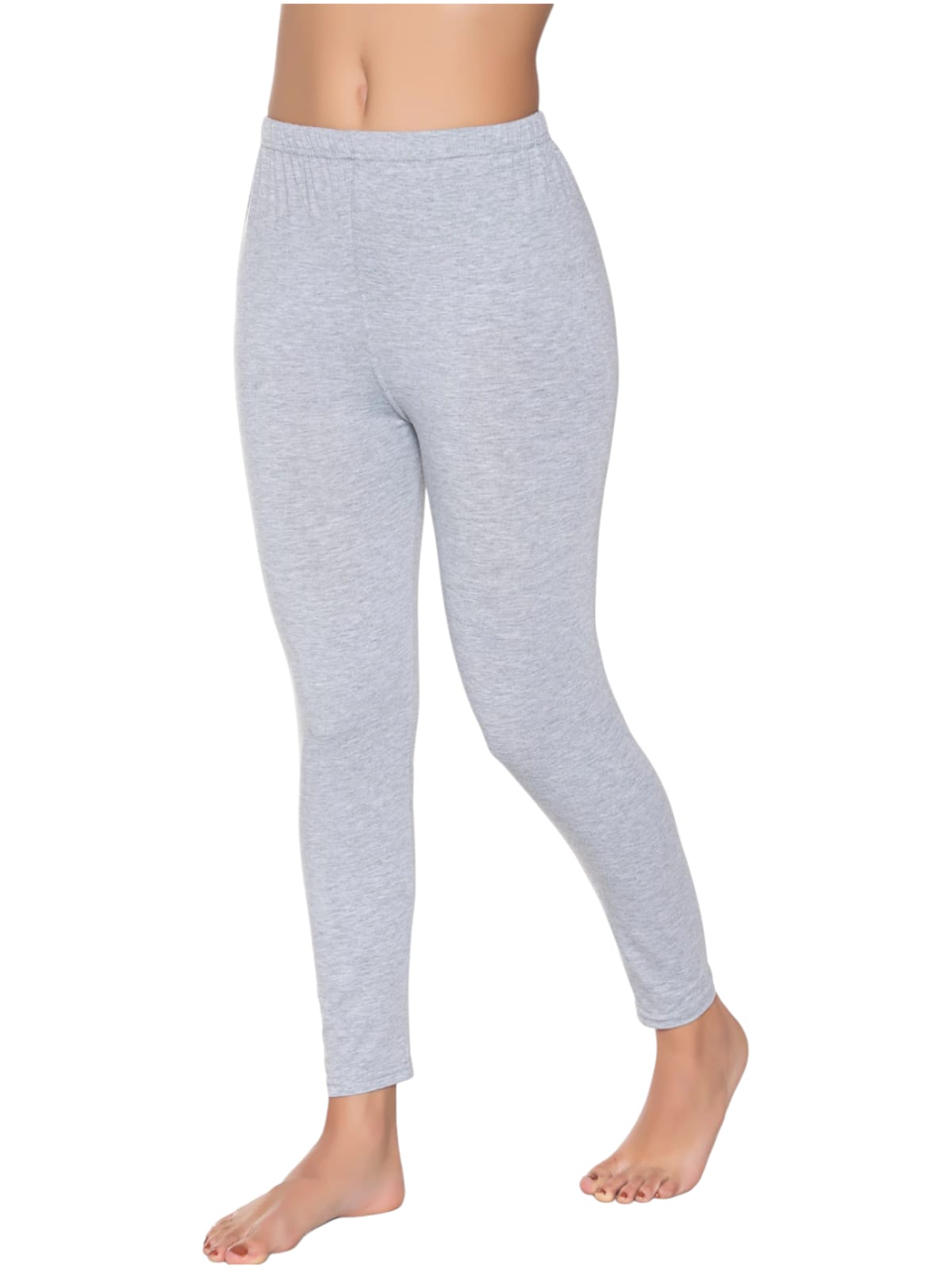 Gümüş 3103 Kadın Likralı Düz Uzun Tayt Gri