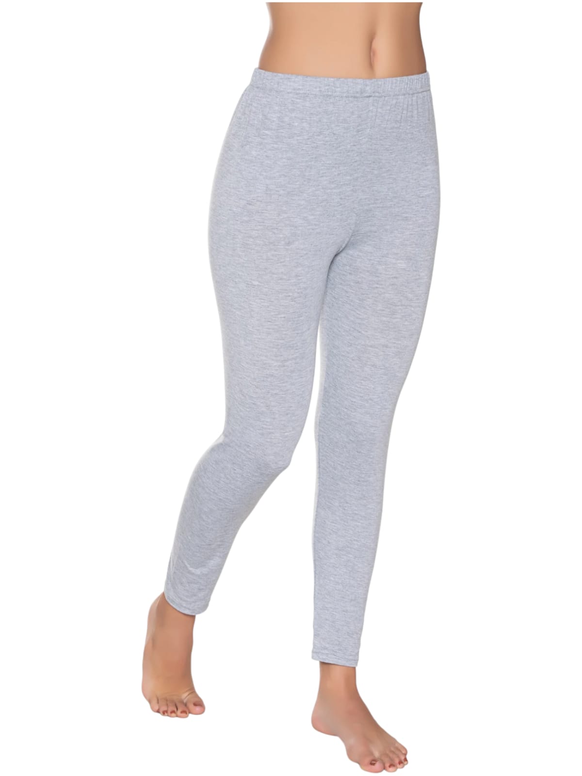 Gümüş 3103 Kadın Likralı Düz Uzun Tayt Gri 6 lı Paket