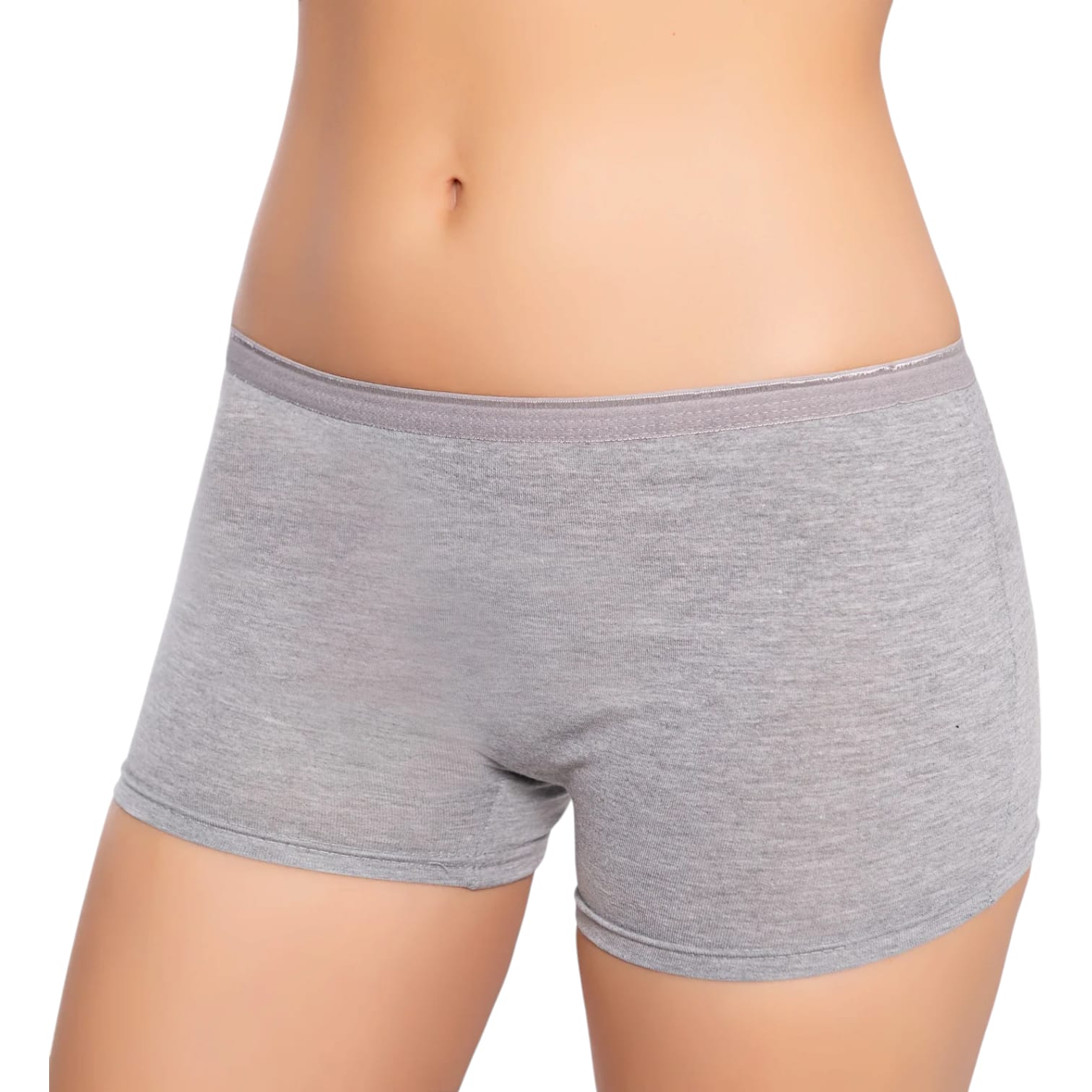 Gümüş 3016 Kadın Likralı Boxer Gri 3 lü Paket