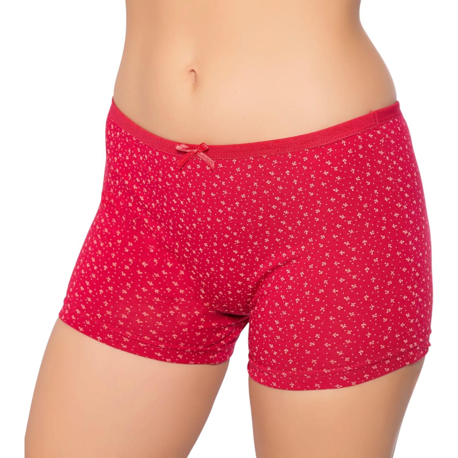 Gümüş 3098 Kadın Likralı Empirme (Desenli) Boxer Karışık 12 li Paket