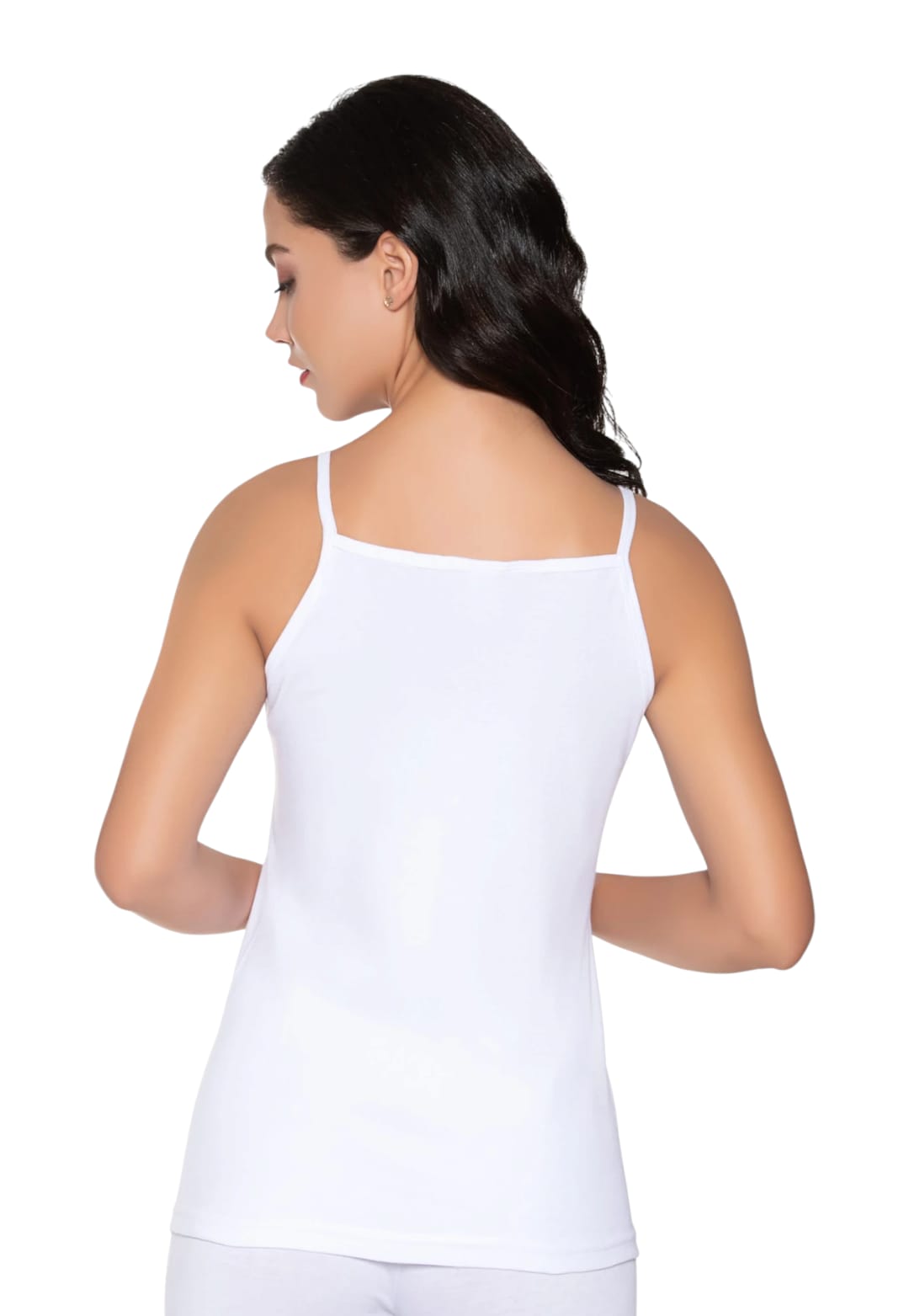 Gümüş 3010 Kadın Ribana (Likralı) İp Askı Güpürlü Atlet Beyaz