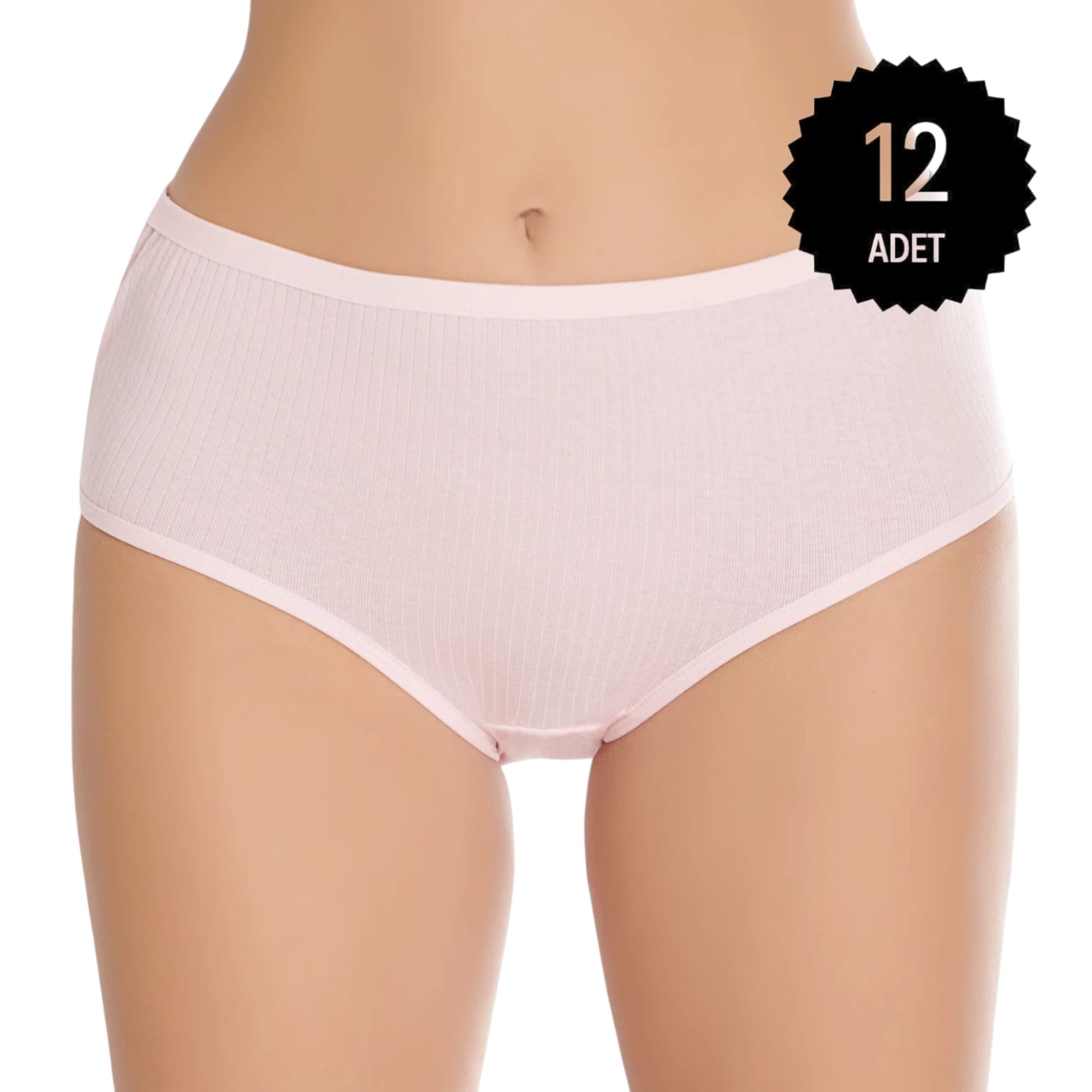 Gümüş 7014 Kadın Modal Elastan Fitilli Yüksek Bel Bato Külot Karışık 12 li Paket